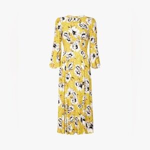 Ghost London || Luisa Floral Midi Dress in Patty Poppy Ditzy Yellow XS NWT